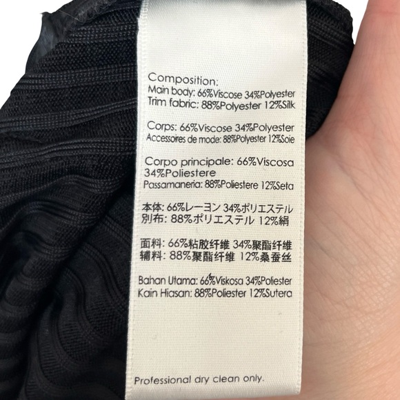 3.1 Phillip Lim Short Sleeve Ribbed Tie Front Shirt Black Womens Size Medium - Picture 8 of 10